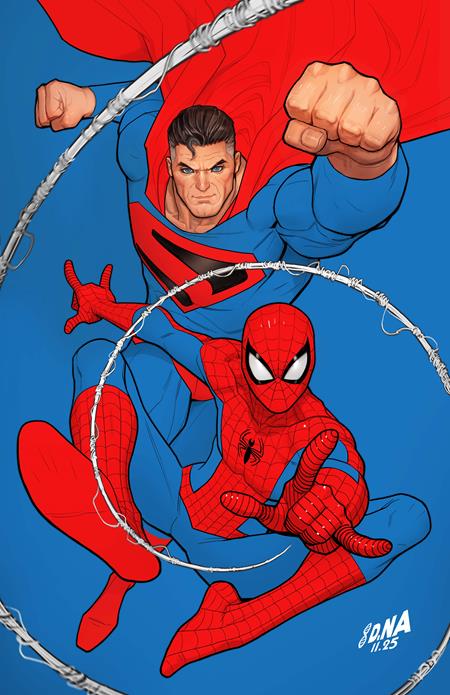 DC MARVEL SUPERMAN SPIDER-MAN #1 (ONE SHOT) CVR Q DAVID NAKAYAMA KINGDOM COME SUPERMAN & SPIDER-MAN CARD STOCK VAR 03/25/2026