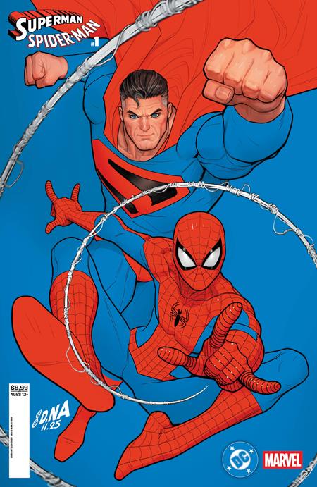 DC MARVEL SUPERMAN SPIDER-MAN #1 (ONE SHOT) CVR Q DAVID NAKAYAMA KINGDOM COME SUPERMAN & SPIDER-MAN CARD STOCK VAR 03/25/2026