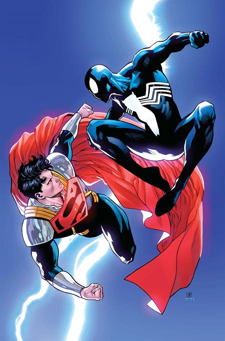 DC MARVEL SUPERMAN SPIDER-MAN #1 (ONE SHOT) CVR R DANIEL SAMPERE SUPER-BOY PRIME & SPIDER-MAN BLACK CARD STOCK VAR 03/25/2026