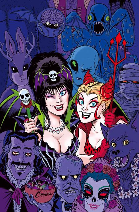 HARLEY QUINN X ELVIRA #6 CVR F AMANDA CONNER PARTY METAL VIRGIN VAR 04/01/2026