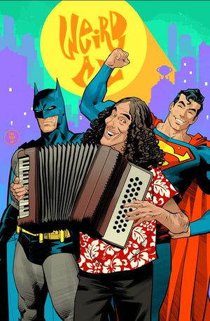 BATMAN SUPERMAN WORLDS FINEST #50 CVR G DAN MORA WEIRD AL YANKOVIC CAMEO CARD STOCK VAR 04/01/2026