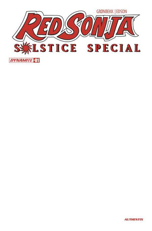 RED SONJA SOLSTICE SPECIAL #1 (ONE SHOT) CVR D BLANK AUTHENTIX VAR 12/23/2026