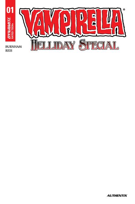 VAMPIRELLA HELLIDAY SPECIAL 2026 #1 (ONE SHOT) CVR D BLANK AUTHENTIX VAR 12/09/2026