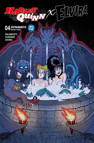 HARLEY QUINN X ELVIRA #4 CVR A AMANDA CONNER HOT TUB 01/07/26