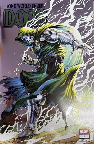 ONE WORLD UNDER DOOM #1 TYLER KIRKHAM SILVER FOIL VARIANT NYCC EXCLUSIVE