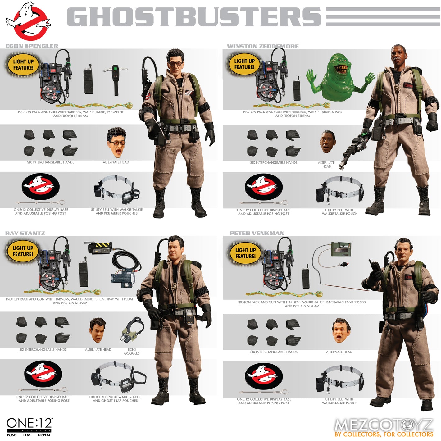 MEZCO ONE:12 - THE GHOSTBUSTERS DELUXE 4 PACK