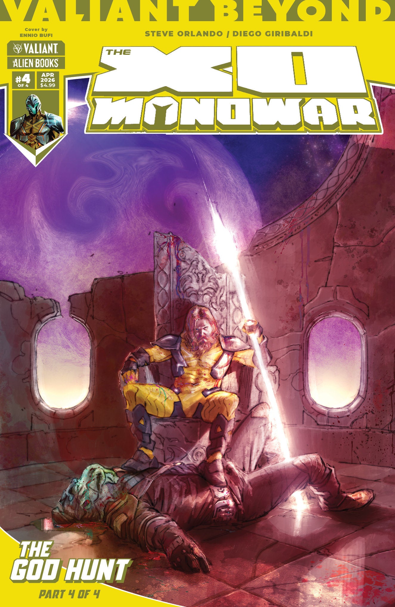 Valiant Beyond: The X-O Manowar #8--The God Hunt #4 Variant B (Bufi) 04/15/2026