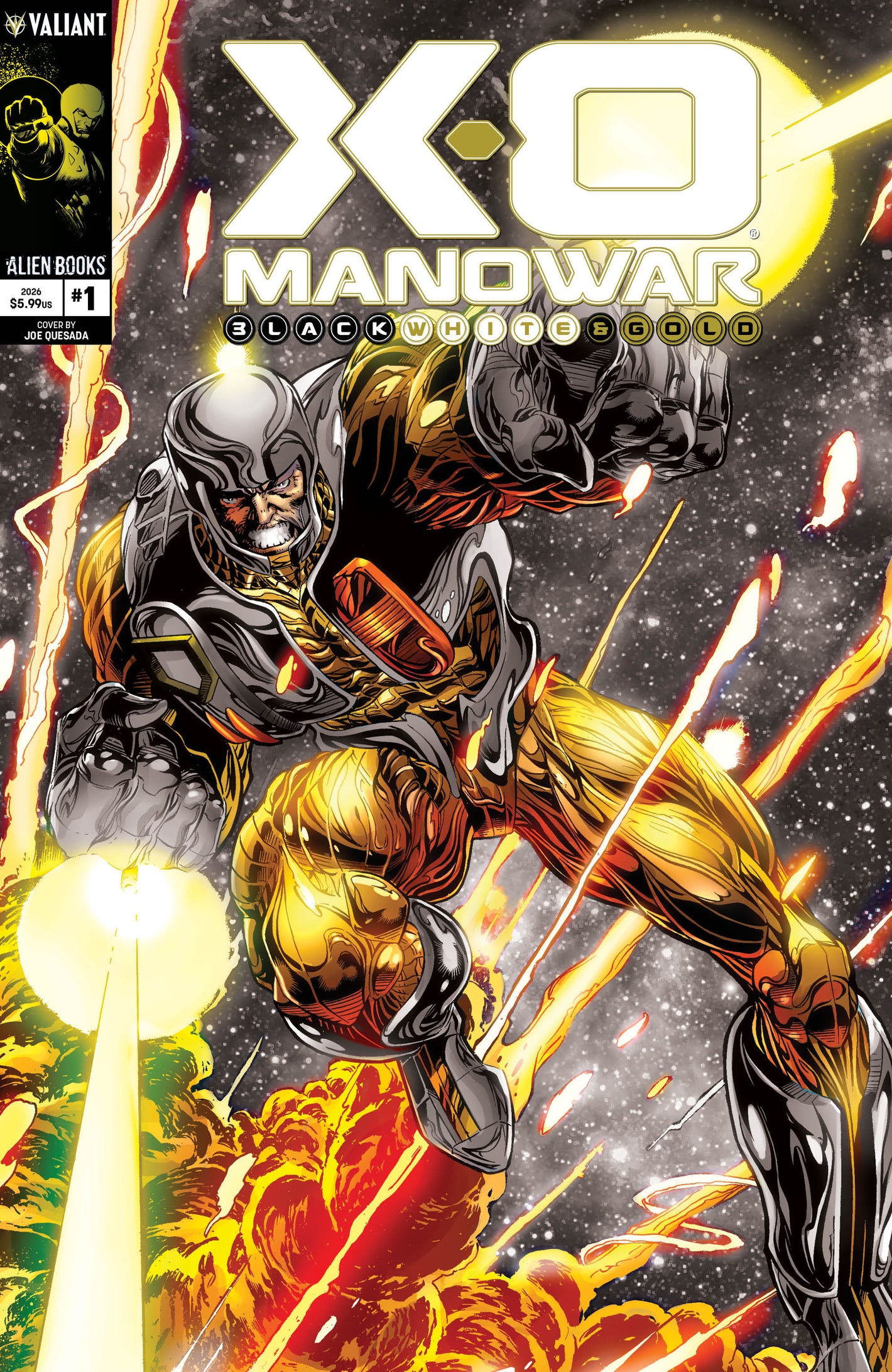 X-O MANOWAR BLACK, WHITE & GOLD #1 VARIANT B (QUESADA BLACK, WHITE & GOLD VARIANT) 10/21/2026