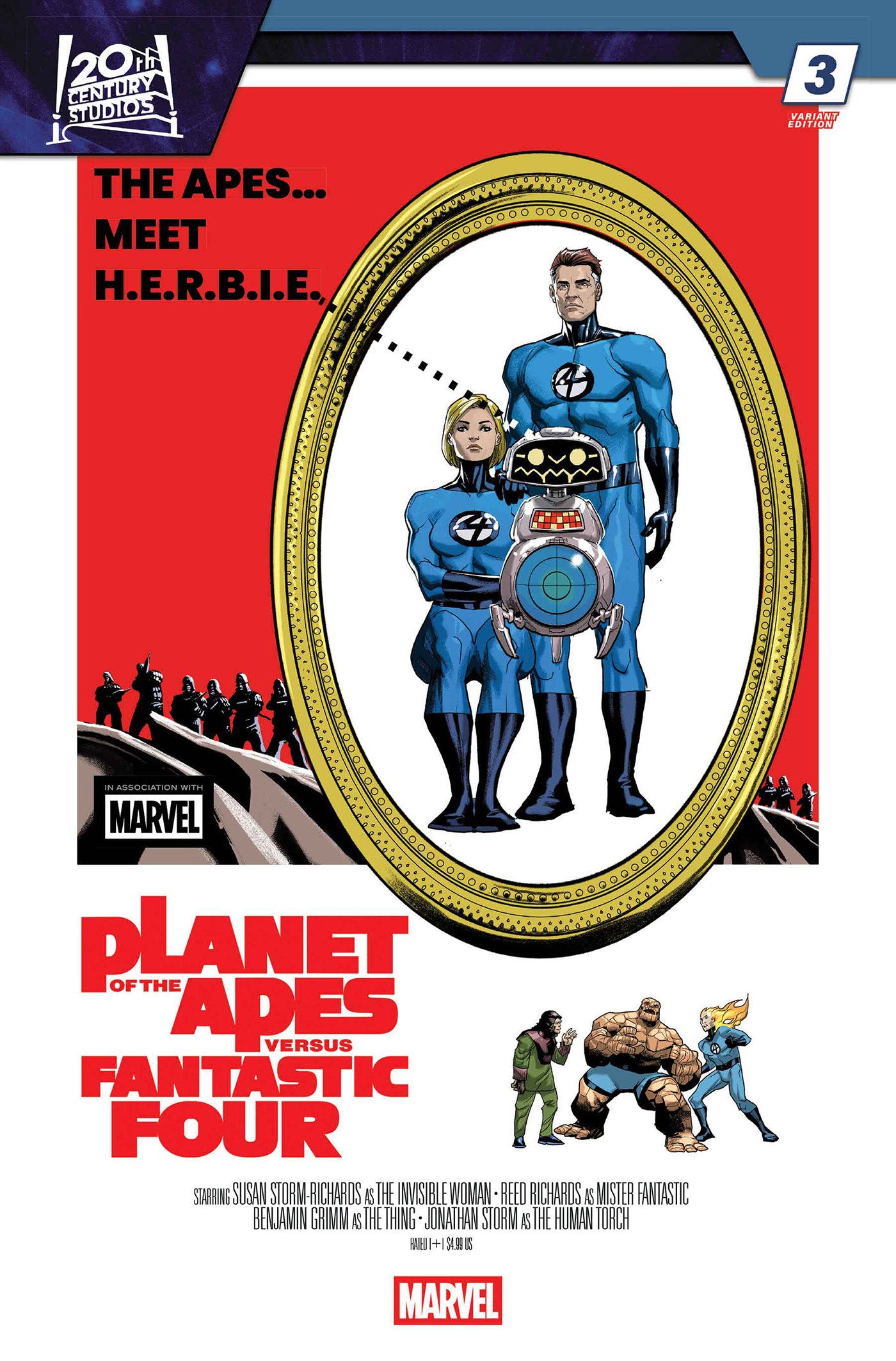 PLANET OF THE APES VS. FANTASTIC FOUR #3 PETE WOODS MOVIE HOMAGE VARIANT 04/15/2026
