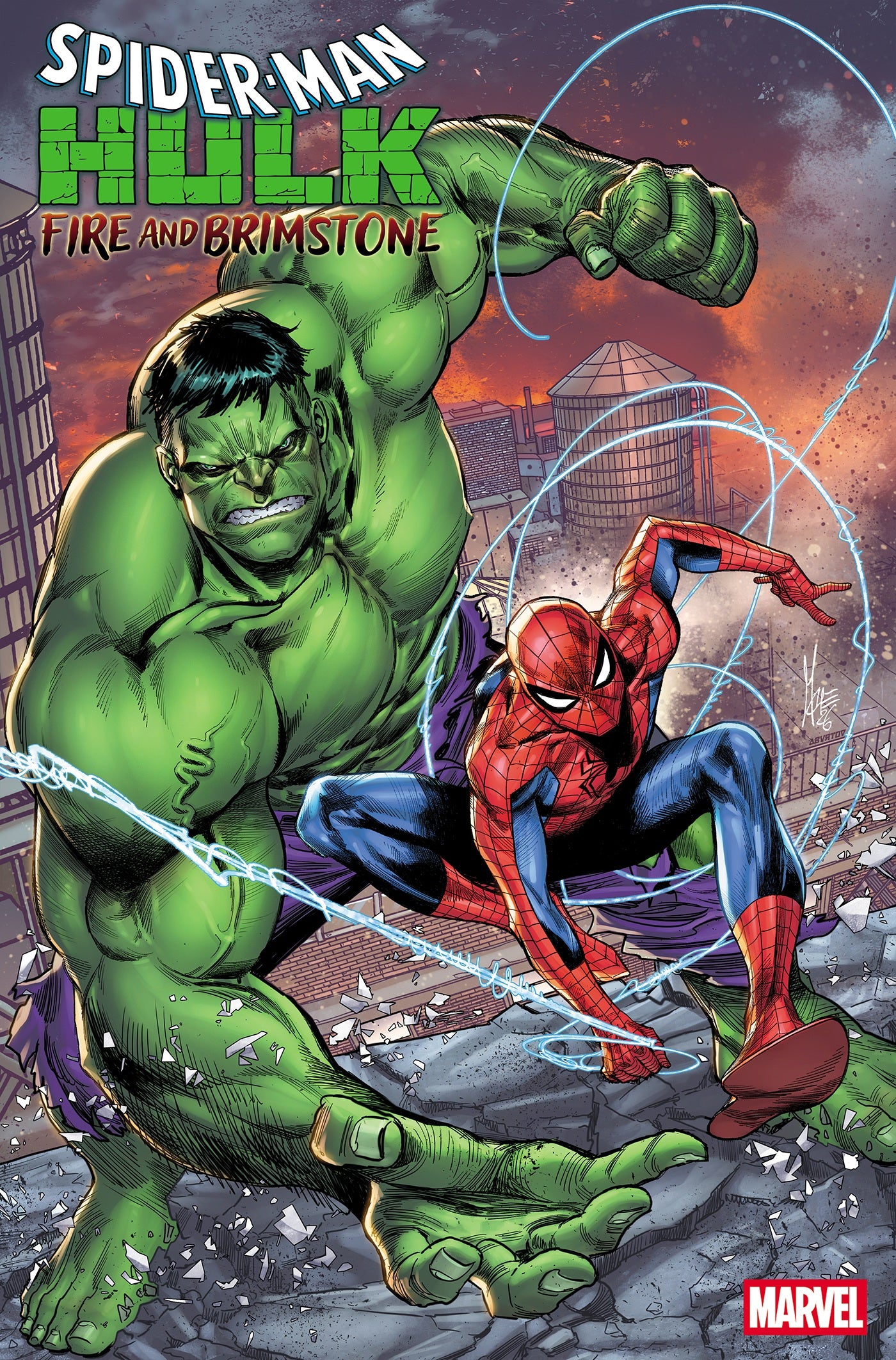SPIDER-MAN/HULK: FIRE AND BRIMSTONE #1 MARCO CHECCHETTO FOIL VARIANT 08/19/2026