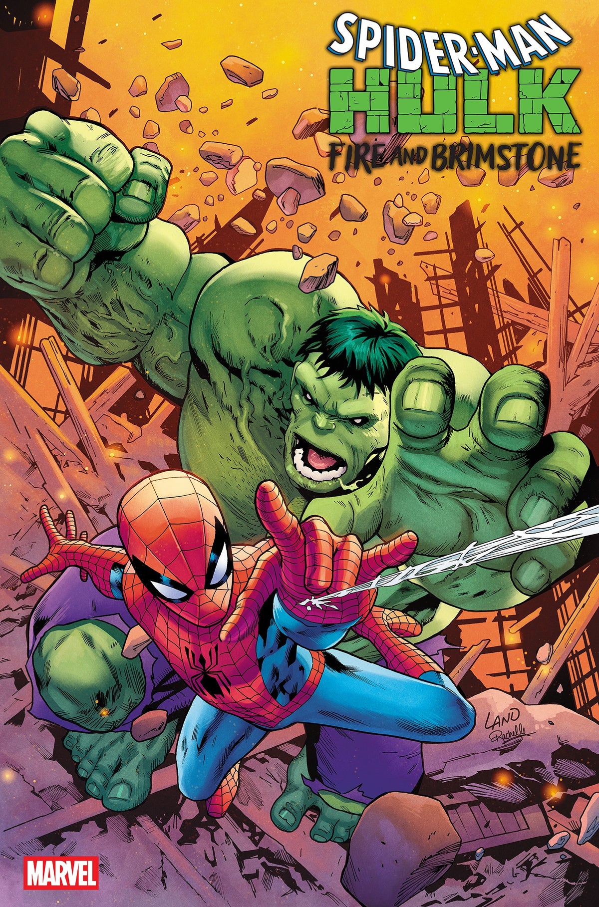 SPIDER-MAN/HULK: FIRE AND BRIMSTONE #2 GREG LAND VARIANT A 09/23/2026