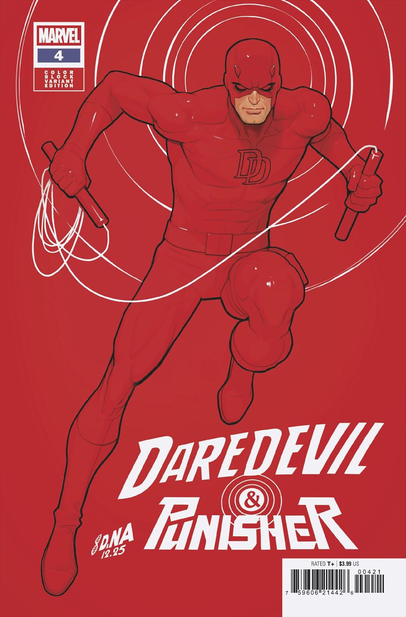 DAREDEVIL/PUNISHER: THE DEVIL'S TRIGGER #4 DAVID NAKAYAMA COLOR BLOCK RED VARIANT 02/18/2026