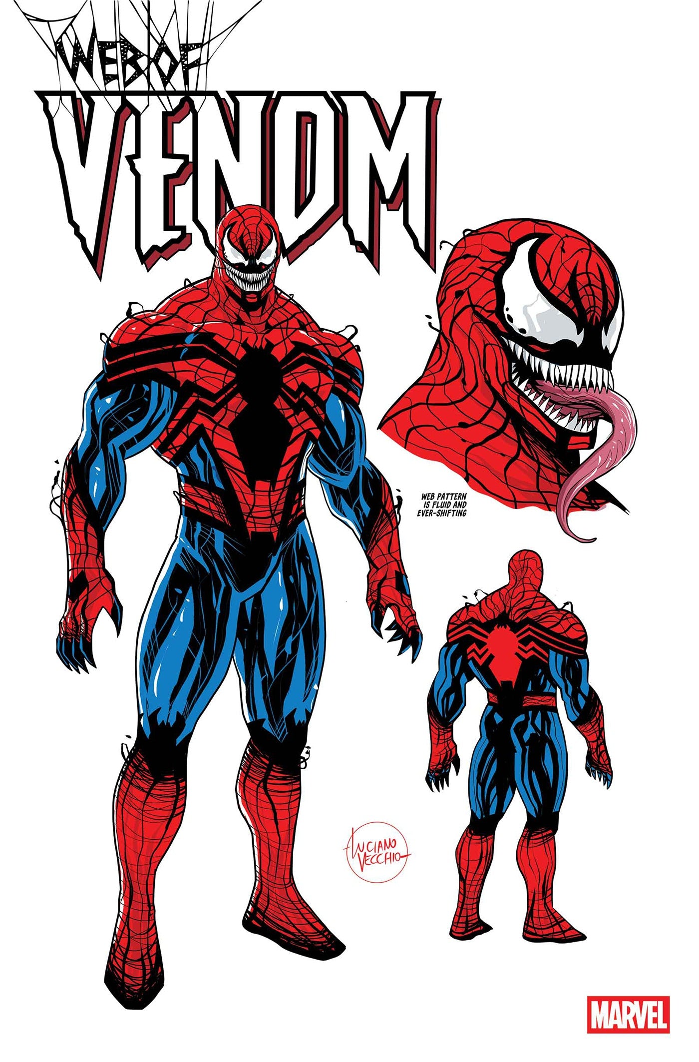 WEB OF VENOM #1 LUCIANO VECCHIO DESIGN 1/10 VARIANT 04/08/2026