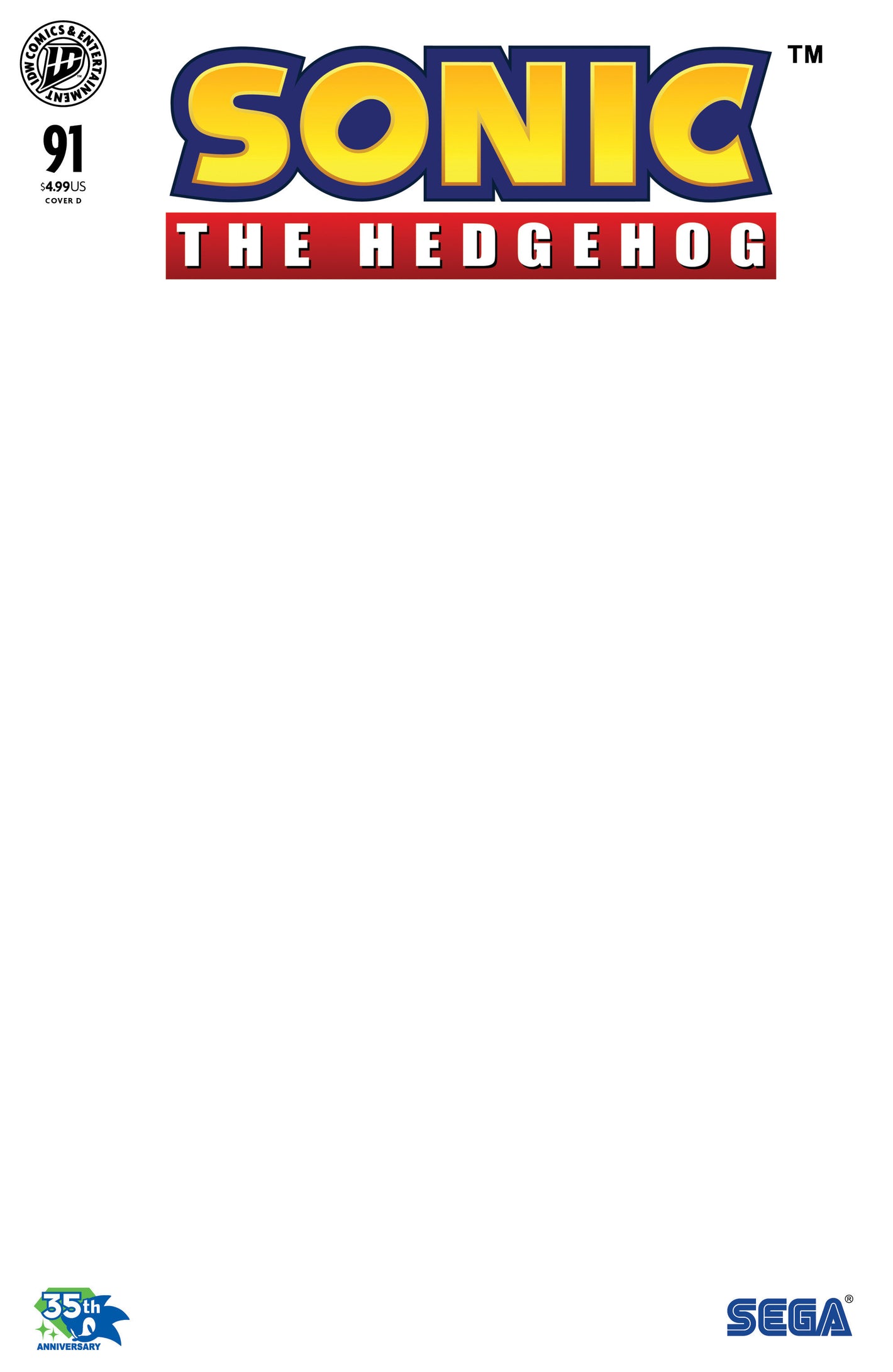 SONIC THE HEDGEHOG #91 VARIANT D (SKETCH VARIANT) 10/28/2026