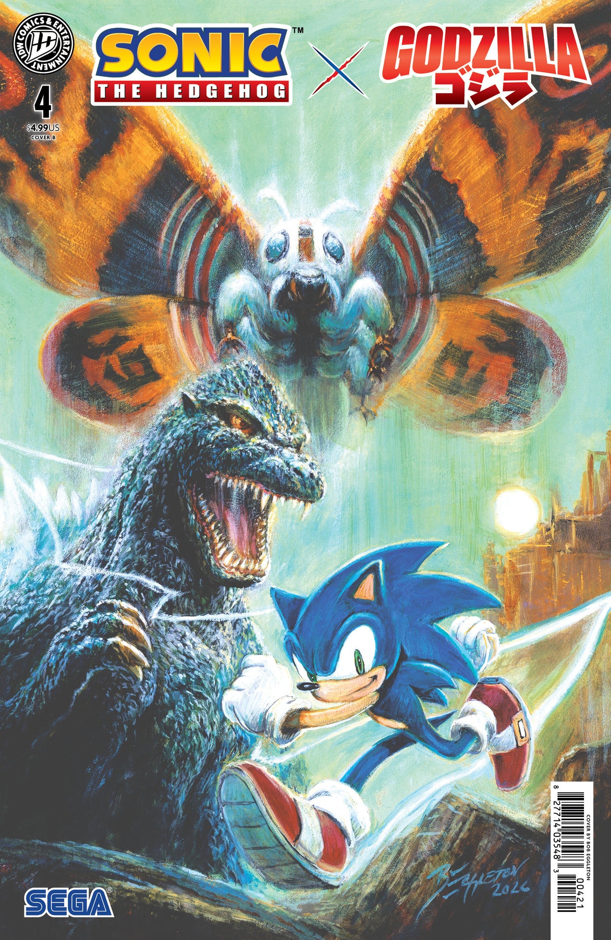 SONIC THE HEDGEHOG X GODZILLA #4 VARIANT B (EGGLETON) 11/11/2026
