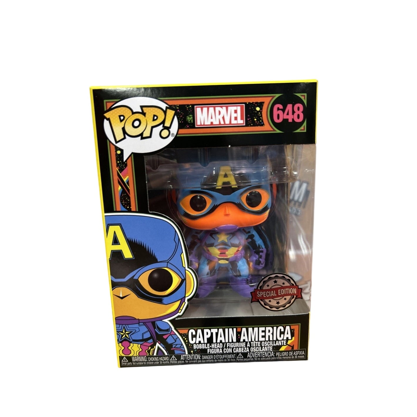 FUNKO POP! CAPTAIN AMERICA SPECIAL EDITION 648 BLACK LIGHT