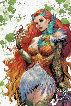 ABSOLUTE BATMAN #17 TYLER KIRKHAM BATTLE DAMAGED POISON IVY FOIL VIRGIN VAR *SIGNED*