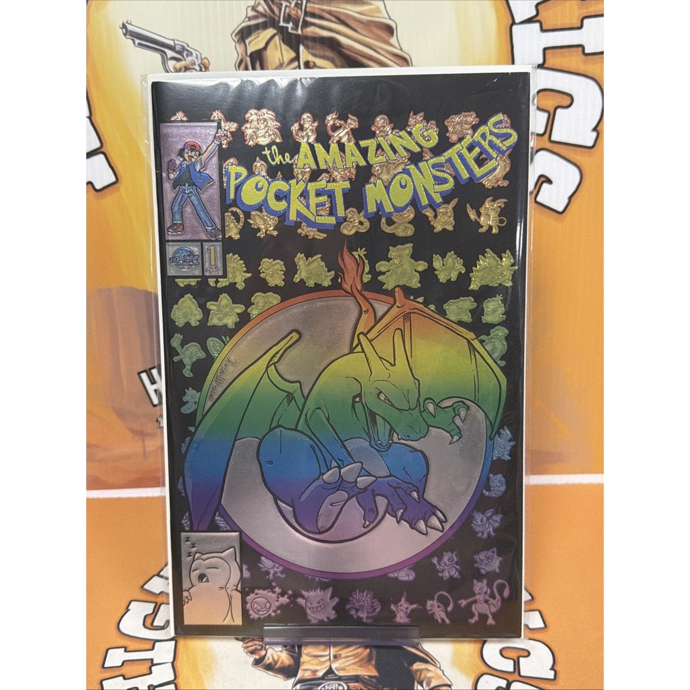 THE AMAZING POCKET MONSTERS RAINBOW CHARIZARD 300 HOMAGE FOIL EMBOSSED VAR